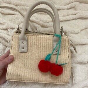 Cherry woven crossbody mini purse